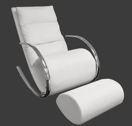 Buy Grako Design S 001 White 25 Rocking Chair With Faux Leather Pu Upholstery Removable Ottoman Chrome Metal Legs Scroll Shape Design And Pillow Cushions In Dhgate Com